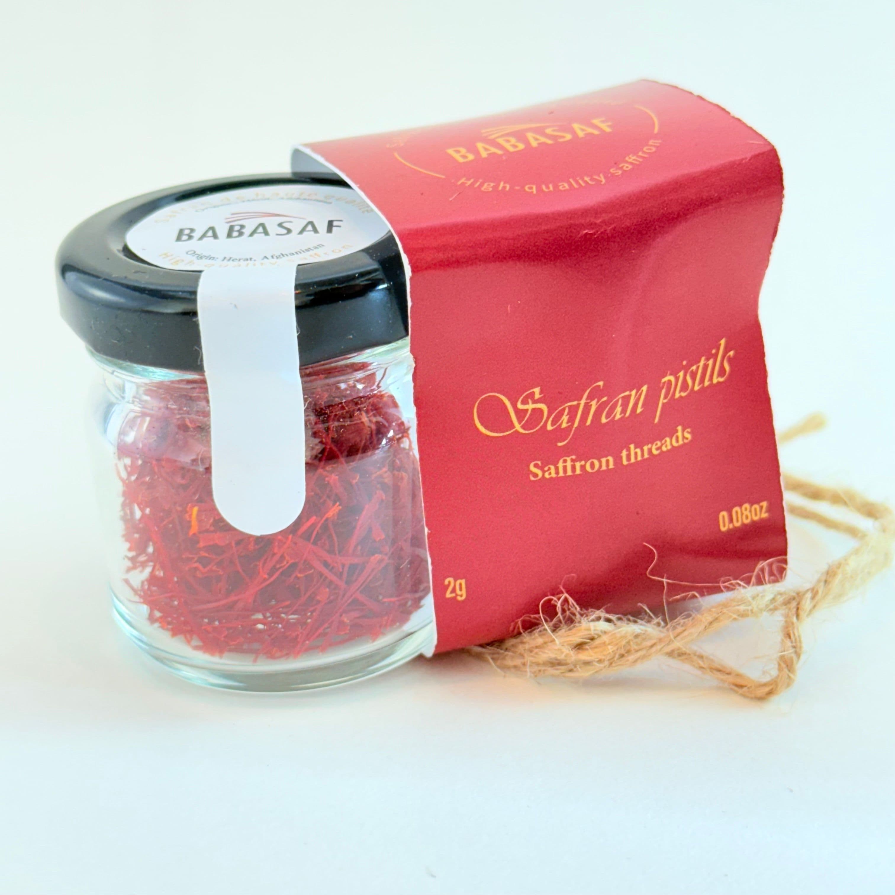 Pure Herat Saffron - Grade A Category 1 - 100% Whole Threads (Negin) - Hand-Harvested - Glass Jar 2 g